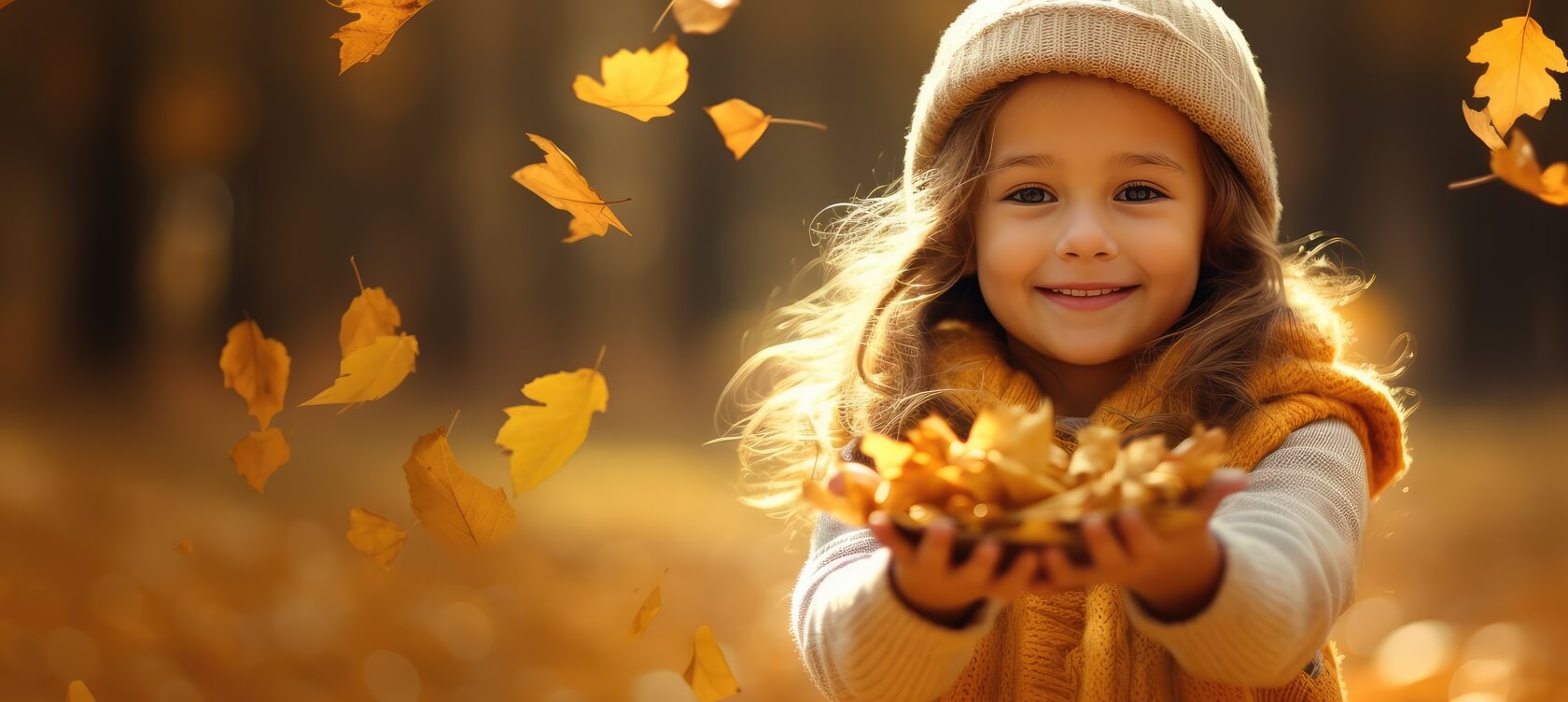 Bunte Blätter im Wind